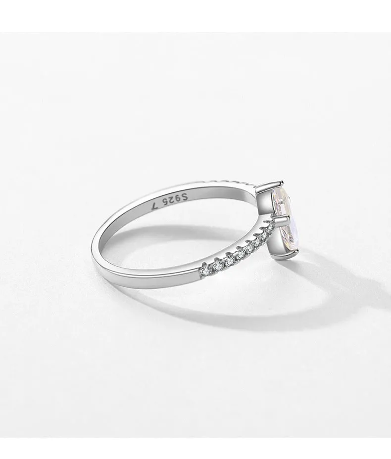 Stylish S925 Sterling Silver Zircon Ring for Women's Everyday Fashion