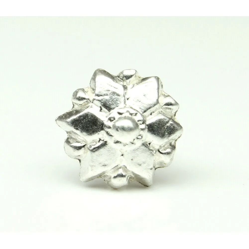 Stylish Sterling Silver Nose pin with Push Pin