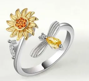 Sunflower Sensory Fidget Anxiety Ring S925