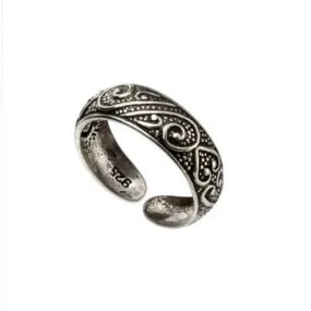 Swirl Heart Silver Toe Ring