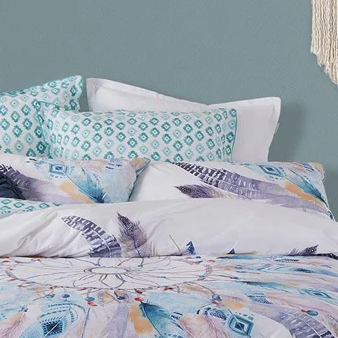 Taraji Teal Quilt Cover Set by Logan and Mason