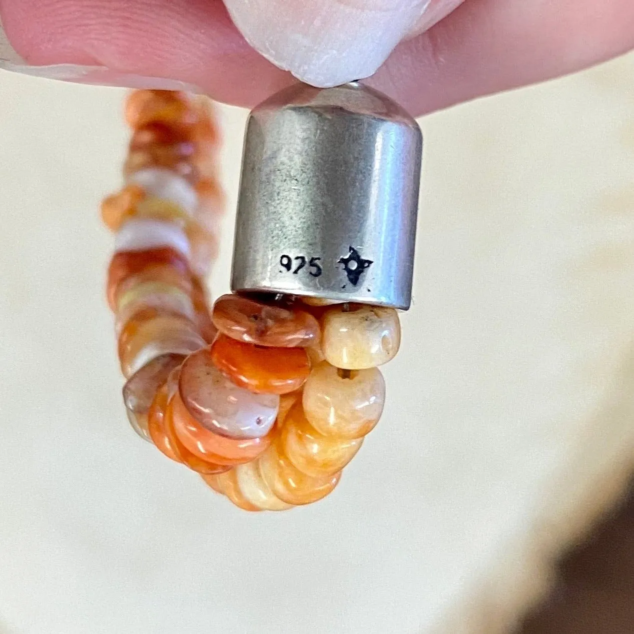 The Jessica 18” Inch Orange Spiny 3 Strand Necklace
