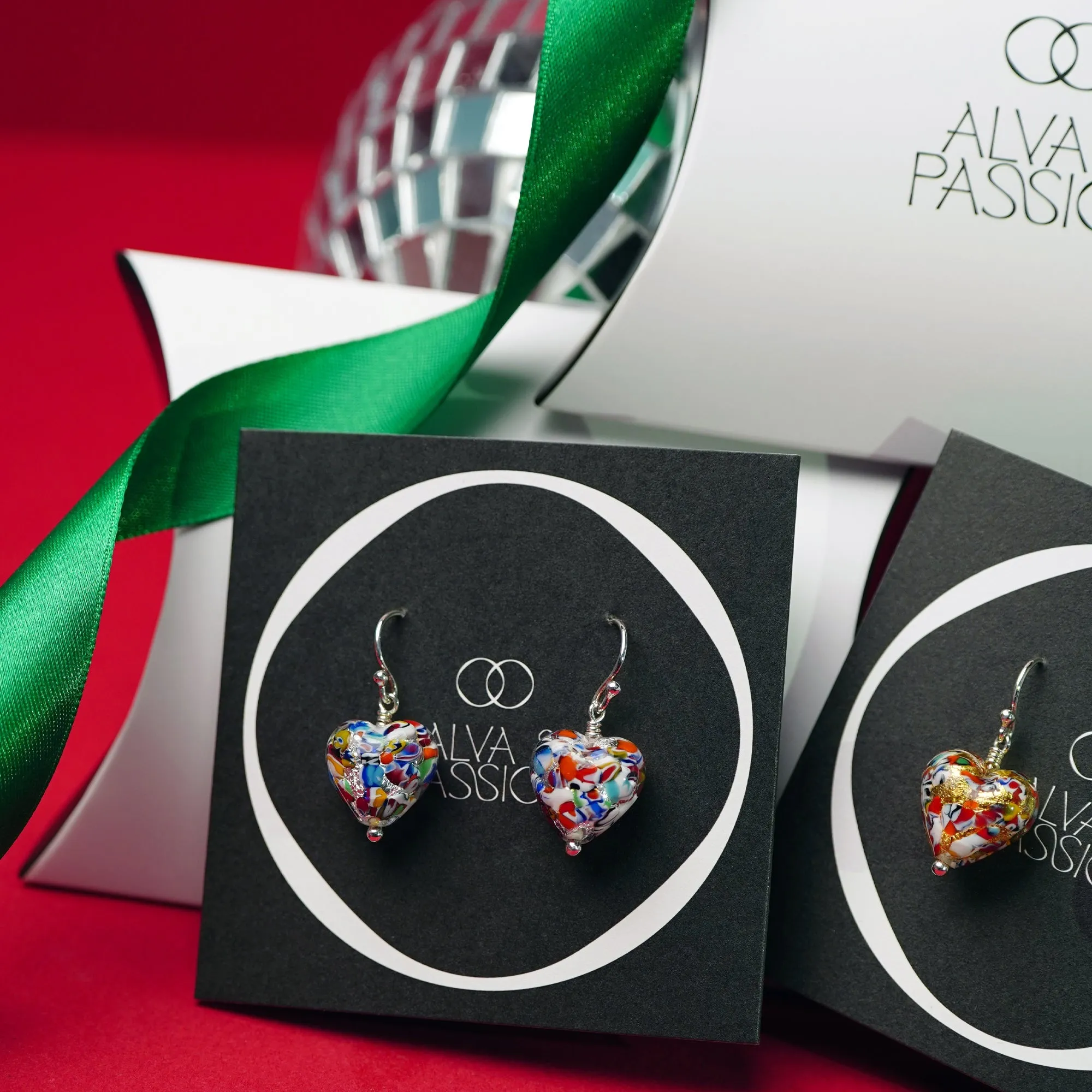 The Kiss Silver Heart Earrings