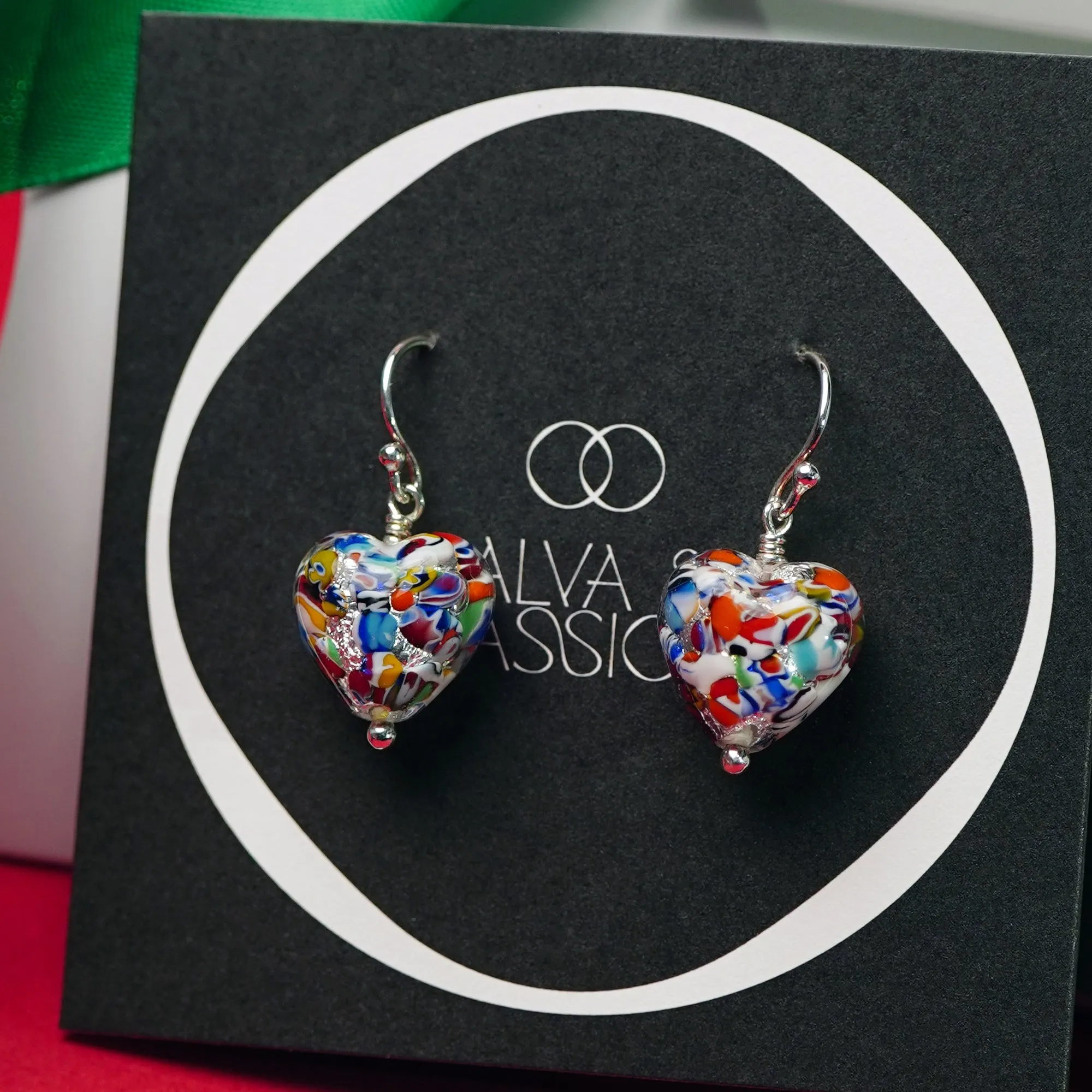 The Kiss Silver Heart Earrings
