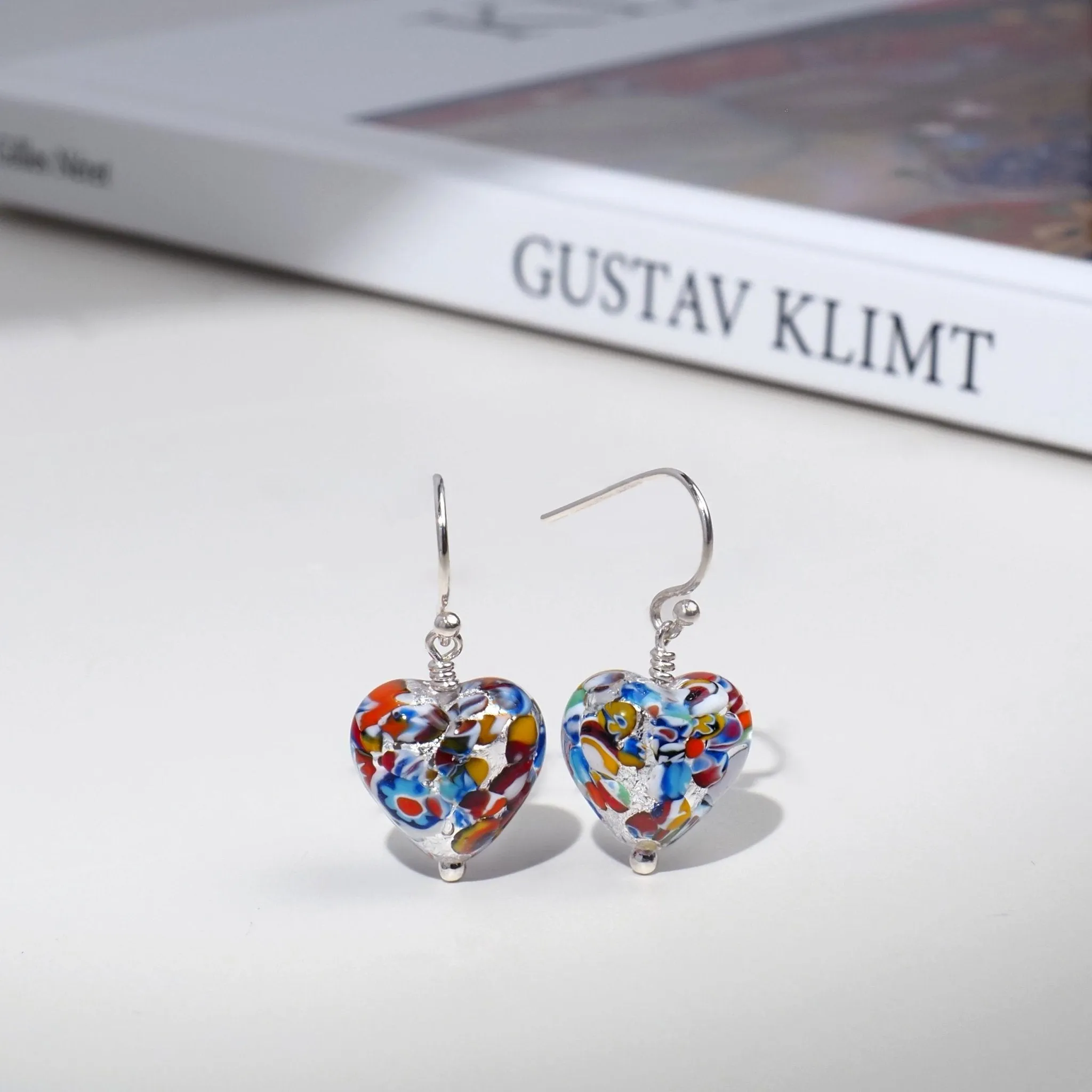 The Kiss Silver Heart Earrings