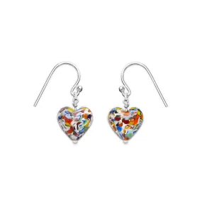 The Kiss Silver Heart Earrings