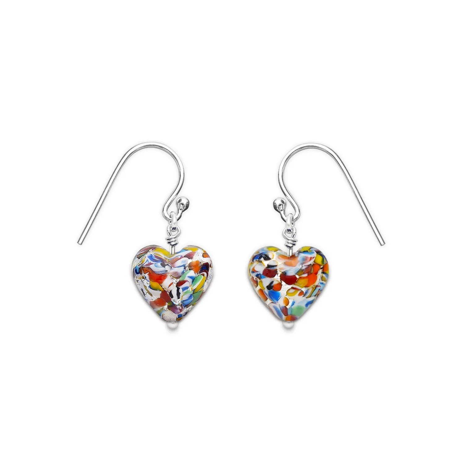The Kiss Silver Heart Earrings