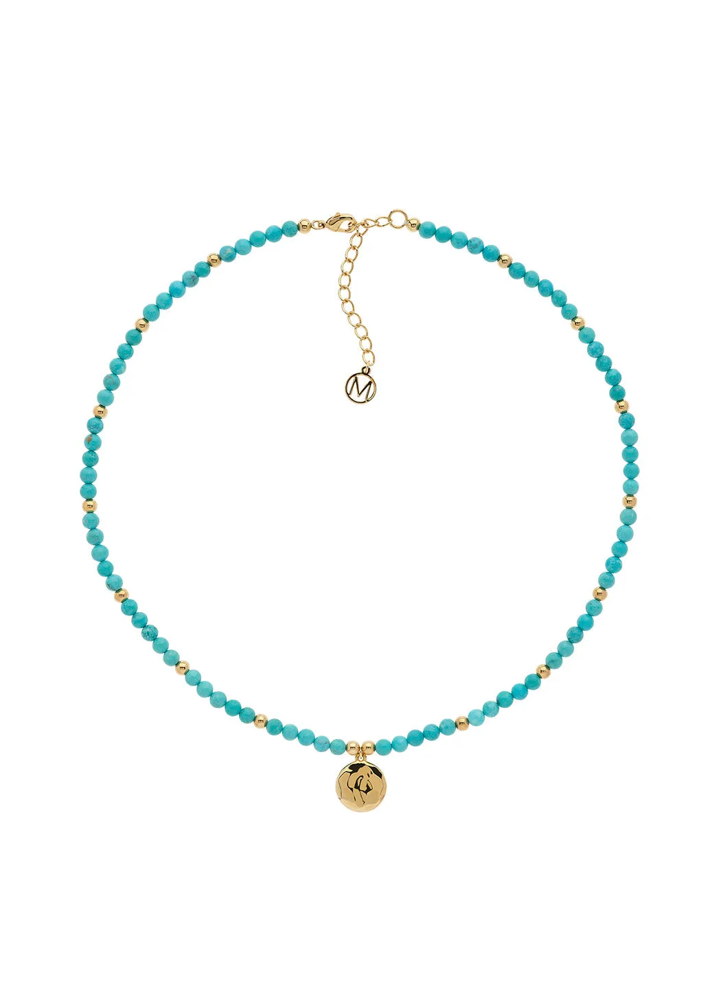 Turquoise Beaded Disc Necklace