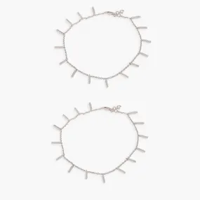 Uno Delicate CZ Silver Anklet
