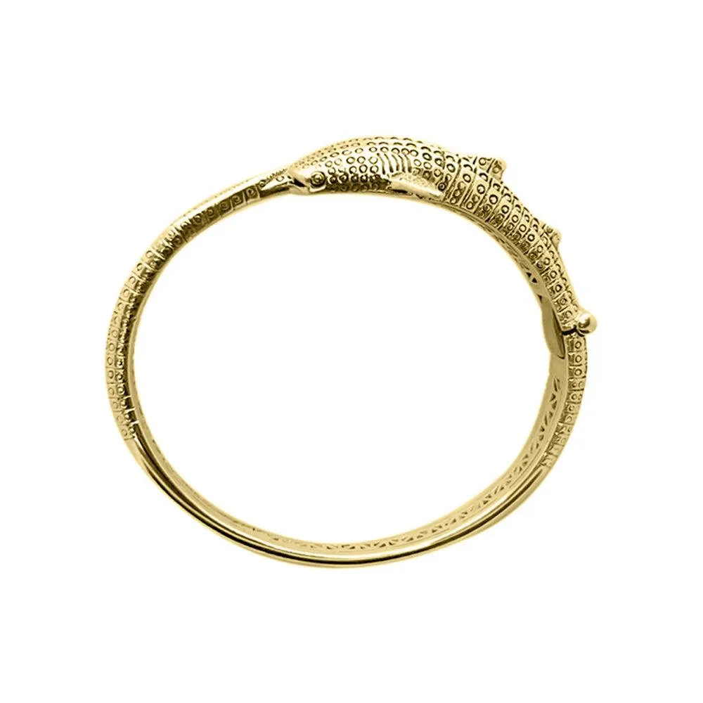Whale Shark Solid Yellow Gold Cuff Bracelet GBA188