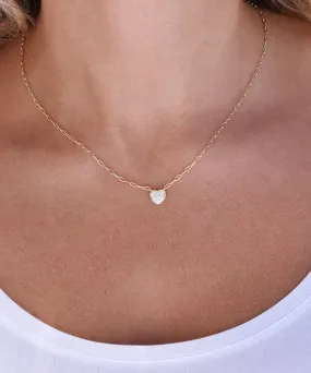 Women's Vermeil Diamond Micro Heart Necklace