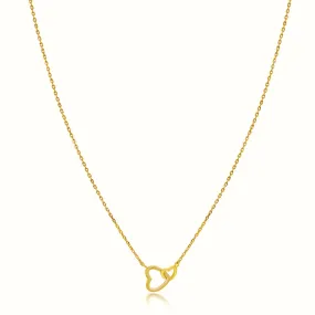 Women's Vermeil Linked Hearts Necklace Pendant