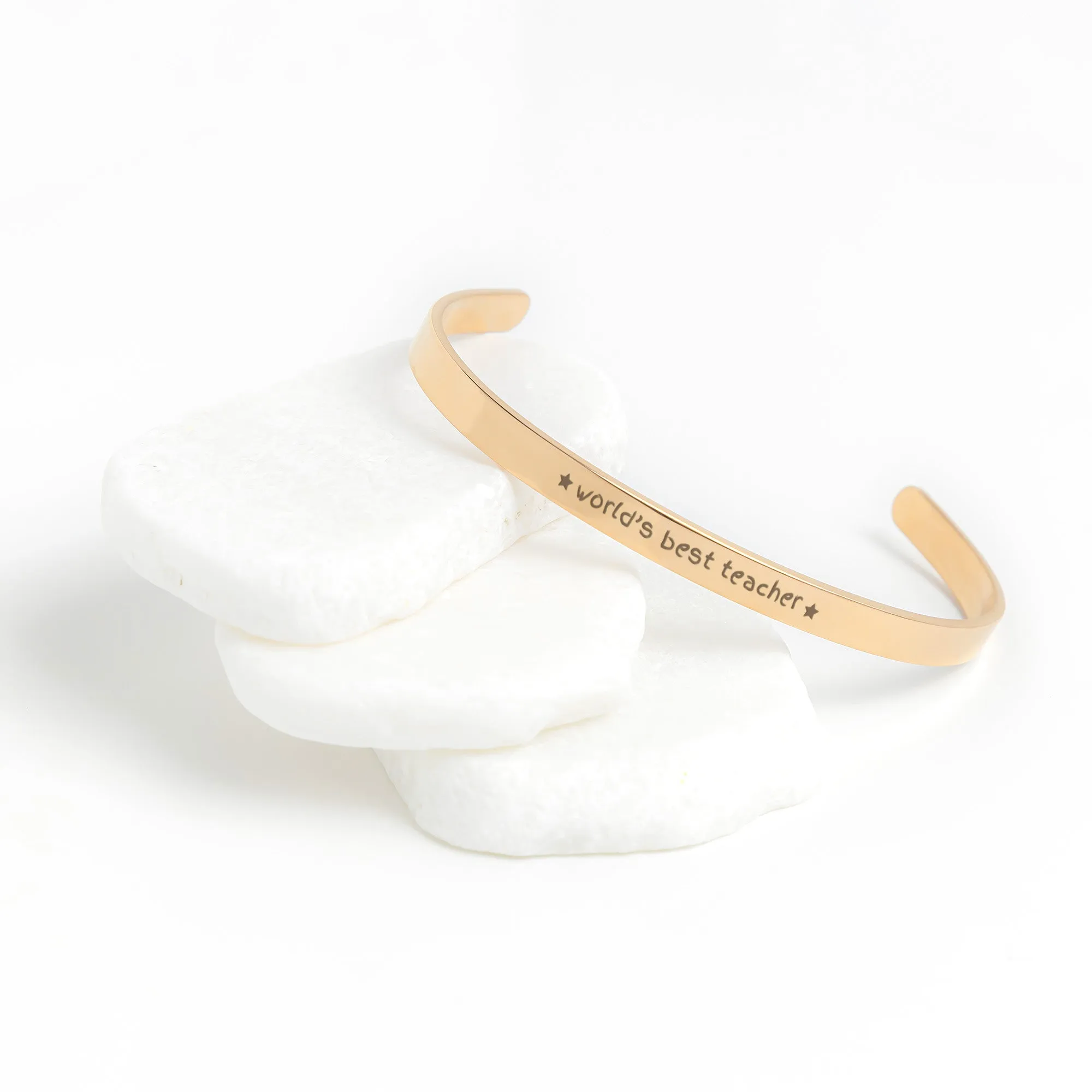 World's Best Teacher Cuff Bracelet