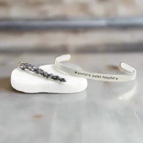 World's Best Teacher Cuff Bracelet